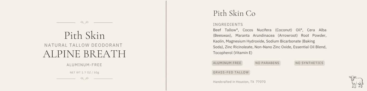 Alpine Breath product label with ingredients list